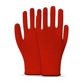 Beybi Yıkanabilir Koruyucu Örme Polyester Eldiven Kırmızı No: 9 - 5 Çift