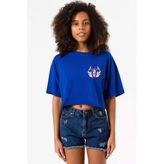 Beyblade Pegasus Minimalist Mavi Kadın Crop Tshirt