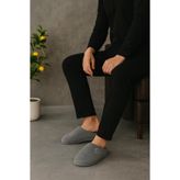 Beyond Erkek Gri Kadife Ev Terliği 3cm Byndkdf01