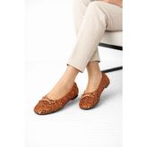 Beyond Kadın Taba Fiyonklu Pullu Babet 1cm BYNDPUL01