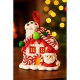 BeySüS Işıklı Yılbaşı Süsü Dekor Noel Baba Figürlü Şeker Ev