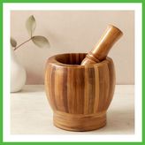 Bezos Ahşap Bambu Havan (Sarımsak Dövecek) 8 cm Arz - Standart