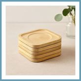 Bezos Bambu Ahşap Kare Çay Tabağı 9.7x9.7 cm - 6'lı Set MBT06