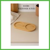 Bezos Bambu Yağdanlık Altlığı Çift Yuvalı 9X19 cm Arz