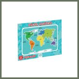 Bezos Dünya Haritası Frame Puzzle 35 Parça Bezos1 - Standart