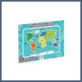 Bezos Dünya Haritası Frame Puzzle 35 Parça BZS10 - Standart