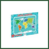 Bezos Dünya Haritası Frame Puzzle 35 Parça Bzst - Standart