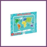 Bezos Dünya Haritası Frame Puzzle 35 Parça Gambera1 - Standart
