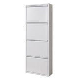 Bezos Kaser 9003 Beyaz 4lu Kılıtlı Metal Ayakkabılık