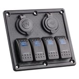 BFY Switch Panel 4'lü. USB + 12V Çakmaklık