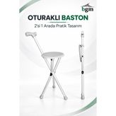 bgm Oturaklı Baston Bastonlu Oturaklı Tabure