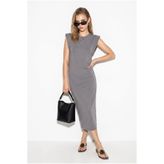 Bianco Lucci Kadın Gri Basic Yazlık Midi Örme Elbise 60286442