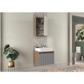 Biani Nevada 60 cm Antrasit Banyo Dolabı