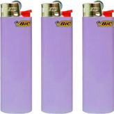 Bic J3 Taşlı Çakmak, Slim, 3 Adet Mor Renk