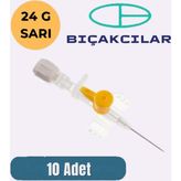 Bıçakcılar Sarı Intraket/anjiokat/branül NO:24G 10 Adet