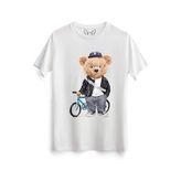 Bicycle Tedy Bear Beyaz Tshirt