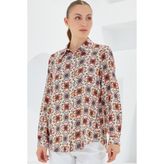 Bigdart 3721 Grafik Desenli Gömlek - Turuncu - 36