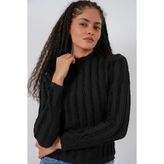 Bigdart Kadın Dokulu Esnek Örme Bluz 975 - Siyah