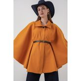 Bigdart Kadın Kemerli Kaşe Panço 9170 - Hardal - Standart