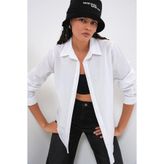 Bigdart Kadın Oversize Basic Gömlek 20349 - Beyaz