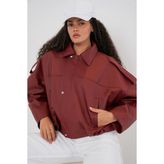 Bigdart Kadın Oversize Deri Ceket 1055 - Kiremit - 42