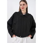 Bigdart Kadın Oversize Kısa Ceket 0732 - Siyah - 42