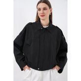 Bigdart Kadın Oversize Kısa Ceket 0732 - Siyah