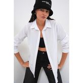 Bigdart Oversize Basic Beyaz Kadın Gömlek 20349 - 38