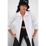 Bigdart Oversize Basic Beyaz Kadın Gömlek 20349 - 44