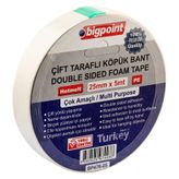 Bigpoint 25 mm 5 mt Çift Taraflı Köpük Bant