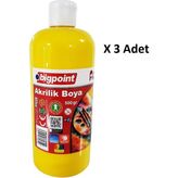 Bigpoint Akrilik Boya 500 Gram Sarı x 3 Adet
