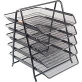 Bigpoint BP41595 5'li Siyah Metal Perfore Evrak Rafı