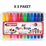 Bigpoint Jel Mum Boya 12 Renk x 3 Adet - Çok Renkli