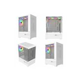 BİLGEPAZAR PowerBoost M5001W 500W 3*12cm Rainbow Fan USB 3.0 Seaview MATX Gaming Beyaz Kasa