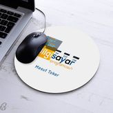 Bilgisayar Programcısı Temalı Yuvarlak Mousepad - Beyaz