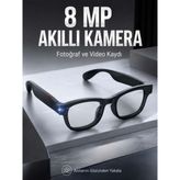 Bin1çeşit Siyah Bluetooth Akıllı Kamera Gözlüğü 8 Mp Kameralı Aı Çeviri Wi-Fi Fotoğraf Video Müzik Arama ve Dokunmatik Kontrollü - Renkli