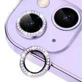Binano iPhone 14-14 Plus Taşlı Mor Kamera Koruyucu