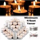 Binbir Reyon Kalın Tealight Mum Seti 100 Adet Minimum 4 Saat Yanar MA089 - 200 Adet