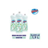 Bingo Sıvı Elde Bulaşık Deterjanı Sensitive 650ml X 3 Adet