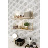 Bino Banyo Rafı Gold Paslanmaz, 60 cm, 2'li Set