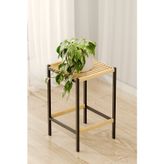 Bino Modern Metal Ayaklı Çiçeklik Ahşap Tablalı Saksı Standı 50-70-90 cm Ve 3'lü Set Seçenekli İskandinav