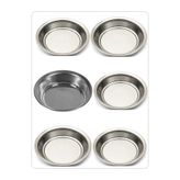 BİODATA 6 Adet Paslanmaz Çelik Derin Yemek Tabağı 20x3,6cm Çorba Makarna Salata Servis Tatlı Tabağı