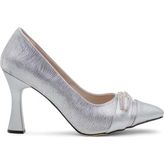Bircan 02 Taşlı Kadın Stiletto - Gümüş