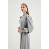 Birgül Bektaş Gri Nora Elbise