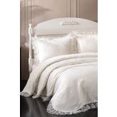 BİRHOME Violet Dantel Yatak Örtüsü (Krem)