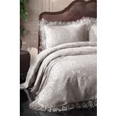 BİRHOME Violet Dantel Yatak Örtüsü (Taş)