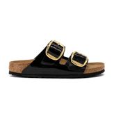 Birkenstock Arizona Big Buckle BF Patent 1027918 Patent Black Gold Siyah Altın Kadın Terlik