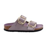 Birkenstock Arizona Big Buckle Hammered 1029762 High Shine Faded Purple Mor Rugan Deri Kadın Çift Bantlı Terlik