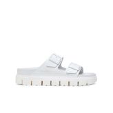 Birkenstock Arizona Chunky Exquisite 1026912 White Beyaz Hakiki Deri Kadın Çift Bantlı Terlik