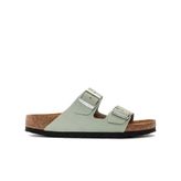 Birkenstock Arizona Soft Footbed NU 1024213 Matcha Yeşil Nubuk Deri Kadın Çift Bantlı Terlik